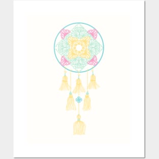 colorful pastel dreamcatcher Posters and Art